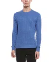 Raffi Cashmere Cable Crewneck Sweater In Blue