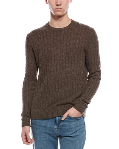 Raffi Cashmere Cable Crewneck Sweater In Brown