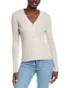 Raffi Cashmere Henley Sweater In White