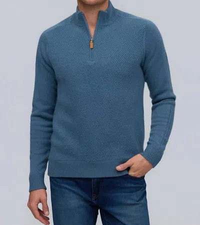 Raffi Cashmere Quarter Zip Sweater In Lagoon In Pink