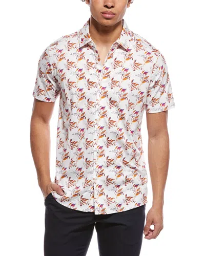 Raffi Colorful Leaves Shirt In White