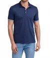 Raffi Cotton Nolan Casual Polo In Midnight In Blue