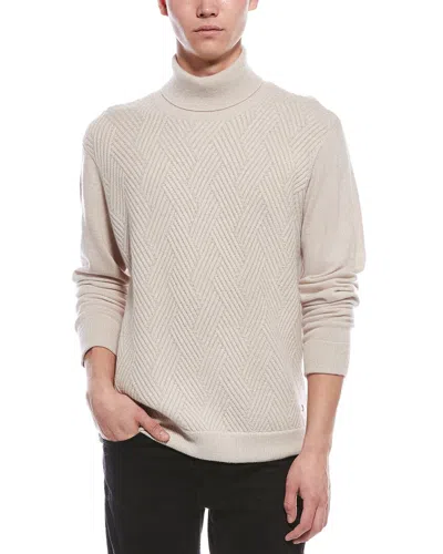 Raffi Crisscross Cashmere Turtleneck Sweater In Neutral