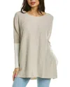 Raffi Cross Rib Linen-blend Pullover In Gray