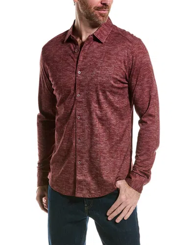 Raffi Dobby Print Shirt In Burgundy