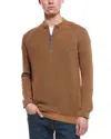 Raffi English Rib 1/4-zip Sweater In Brown
