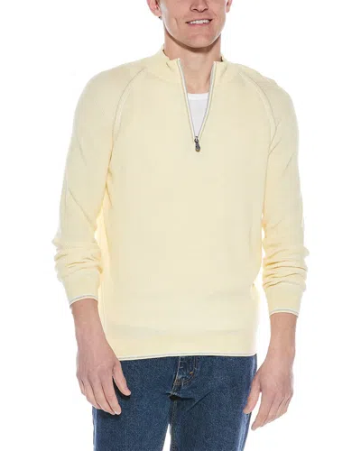 Raffi English Rib 1/4-zip Mock Neck Sweater In Yellow