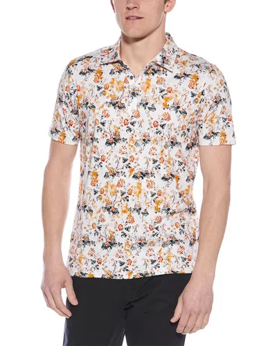 Raffi Floral Print Polo Shirt In White