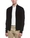 Raffi Full Zip Cashmere Mock Neck Cardigan In Black