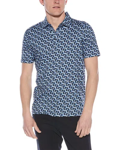 Raffi Geo Print Polo Shirt In Blue