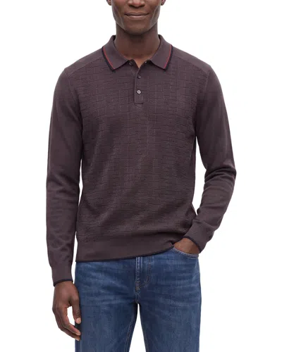 Raffi Jacquard Polo Sweater In Purple