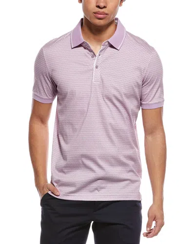 Raffi Jacquard Print Polo Shirt In Purple
