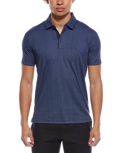 Raffi Jacquard Printed Polo Shirt In Blue