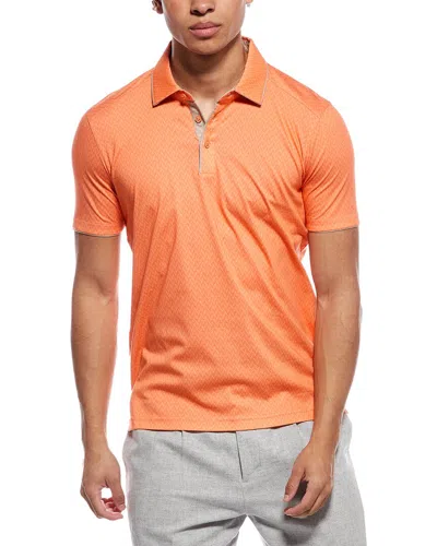 Raffi Jacquard Printed Polo Shirt In Orange