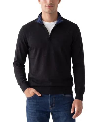 Raffi Jersey 1/4-zip Mock Neck Sweater In Black