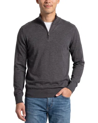 Raffi Jersey 1/4-zip Mock Neck Sweater In Gray