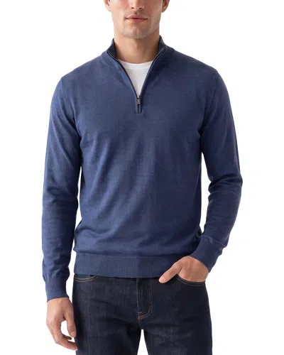 Raffi Jersey 1/4-zip Mock Neck Sweater In Blue
