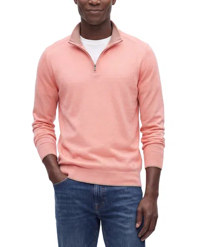 Raffi Jersey 1/4-zip Mock Neck Sweater In Pink