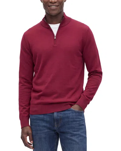 Raffi Jersey 1/4-zip Mock Neck Sweater In Red