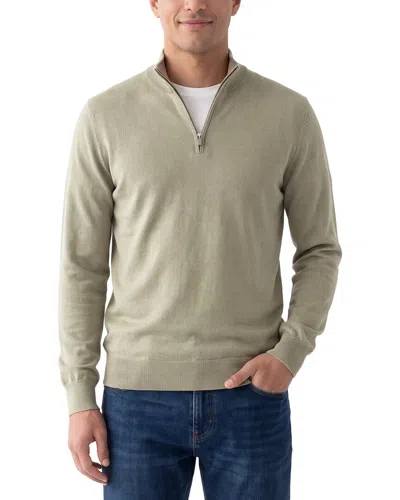 Raffi Jersey 1/4-zip Mock Neck Sweater In Green