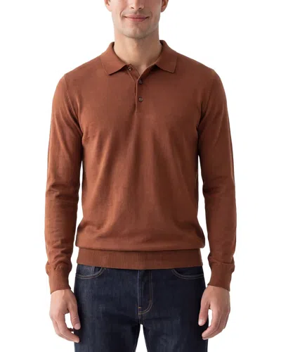 Raffi Jersey Polo Sweater In Brown