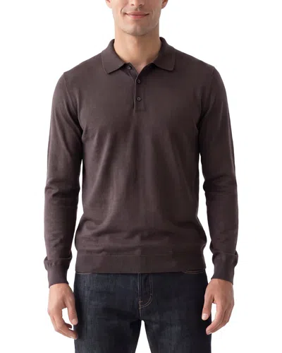 Raffi Jersey Polo Sweater In Brown