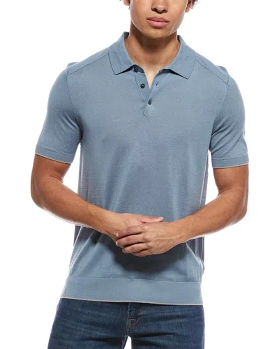 Raffi Jersey Polo Sweater Shirt In Blue