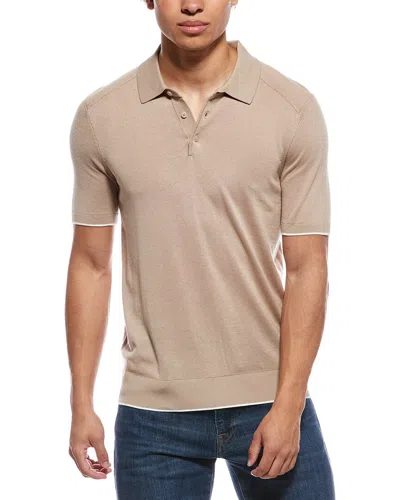 Raffi Jersey Polo Sweater Shirt In Brown