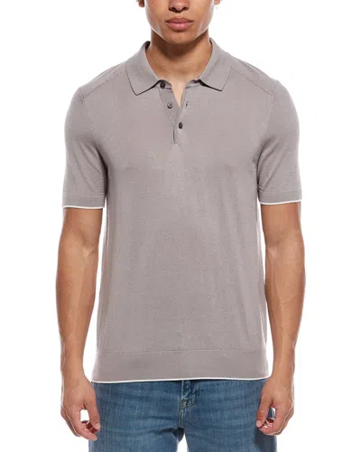 Raffi Jersey Polo Sweater Shirt In Gray
