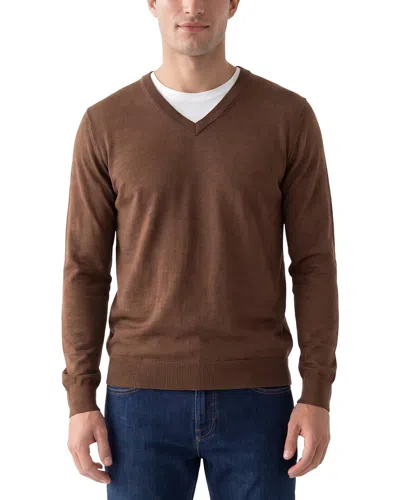 Raffi Jersey Silk & Linen-blend V-neck Sweater In Brown
