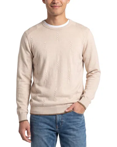 Raffi Leaf Pattern Crewneck Sweater In Neutral