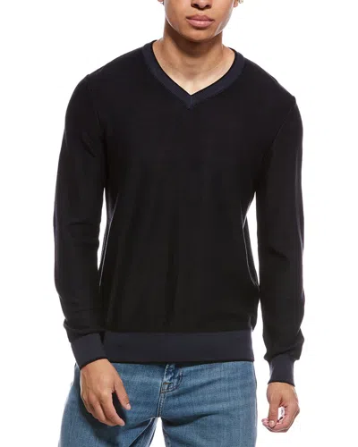 Raffi Links Stitch V-neck Sweater In Black