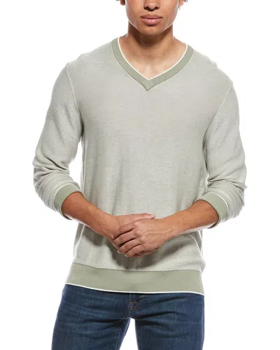 Raffi Links Stitch V-neck Sweater In Gray