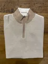 Raffi Men's Forever Lux Quarter Zip Sweater In Porcelaine Patent/ivory In Neutral