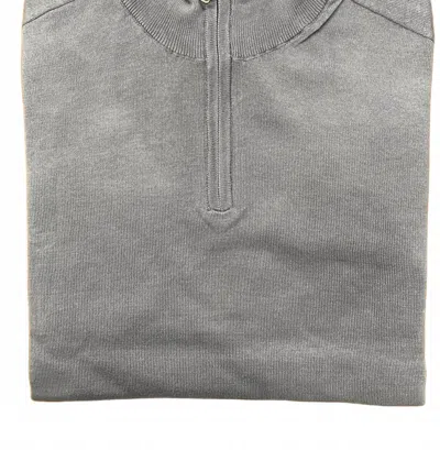 Raffi Men's Quater Zip Sweater In Marine In Gray