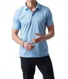 Raffi Men's Short Sleeve Polo Shirt In Water In Blue