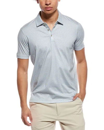 Raffi Mini Geo Print Polo Shirt In Blue