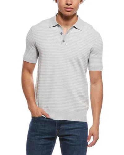 Raffi Mix Stitch Polo Sweater In White