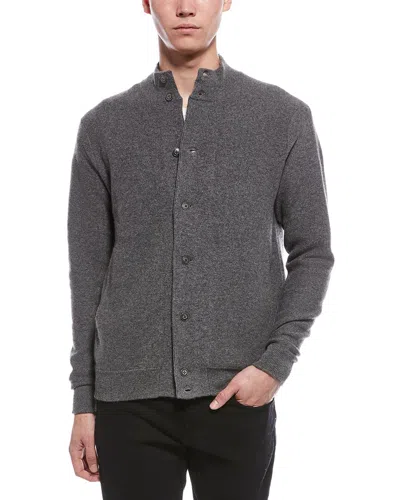 Raffi Novelty Button Cashmere Jacket In Gray