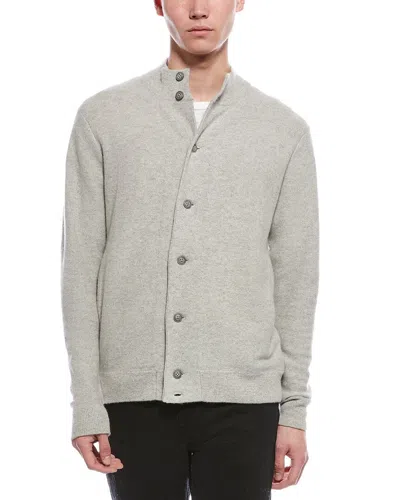 Raffi Novelty Button Cashmere Jacket In Gray