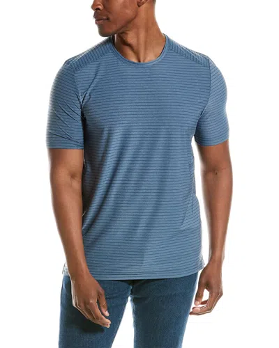 Raffi Performance Blend Pinstripe T-shirt In Blue