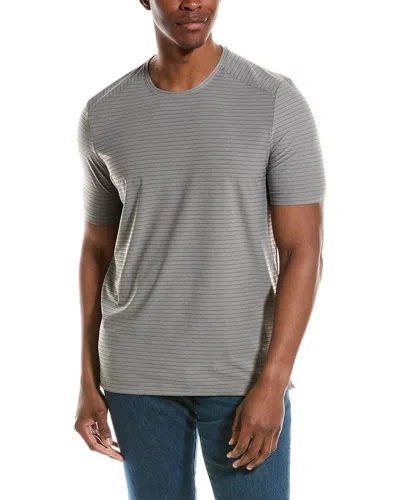 Raffi Performance Blend Pinstripe T-shirt In Grey