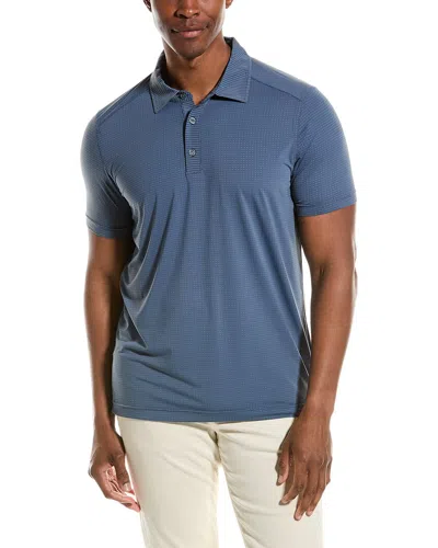 Raffi Performance Pinhole Textured Polo Shirt In Blue