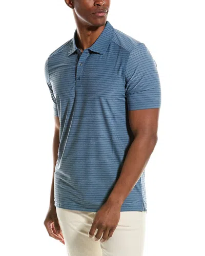 Raffi Performance Pinhole Textured Polo Shirt In Blue