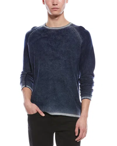 Raffi Pigment Printed Cashmere Crewneck Sweater In Blue