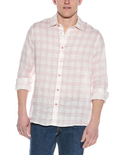 Raffi Plaid Linen Shirt In Red