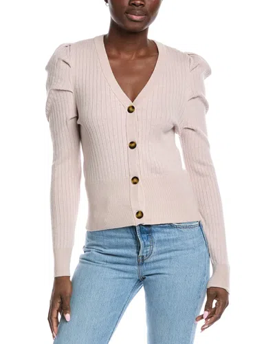 RAFFI RAFFI PLEATED SHOULDER CARDIGAN
