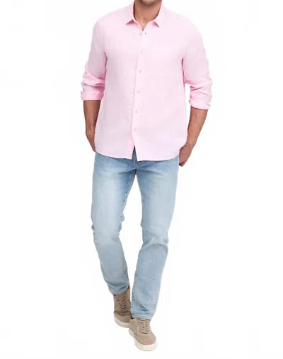 Raffi Pure Linen Long Sleeve Shirt In Pink