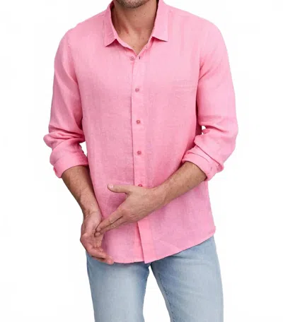 Raffi Pure Linen Long Sleeve Shirt In Red In Multi