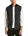 Raffi Quilted Front Wool-blend Vest In Black